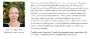 Sarah Bevan Surrogacy Lawyer Sydney Growing Families