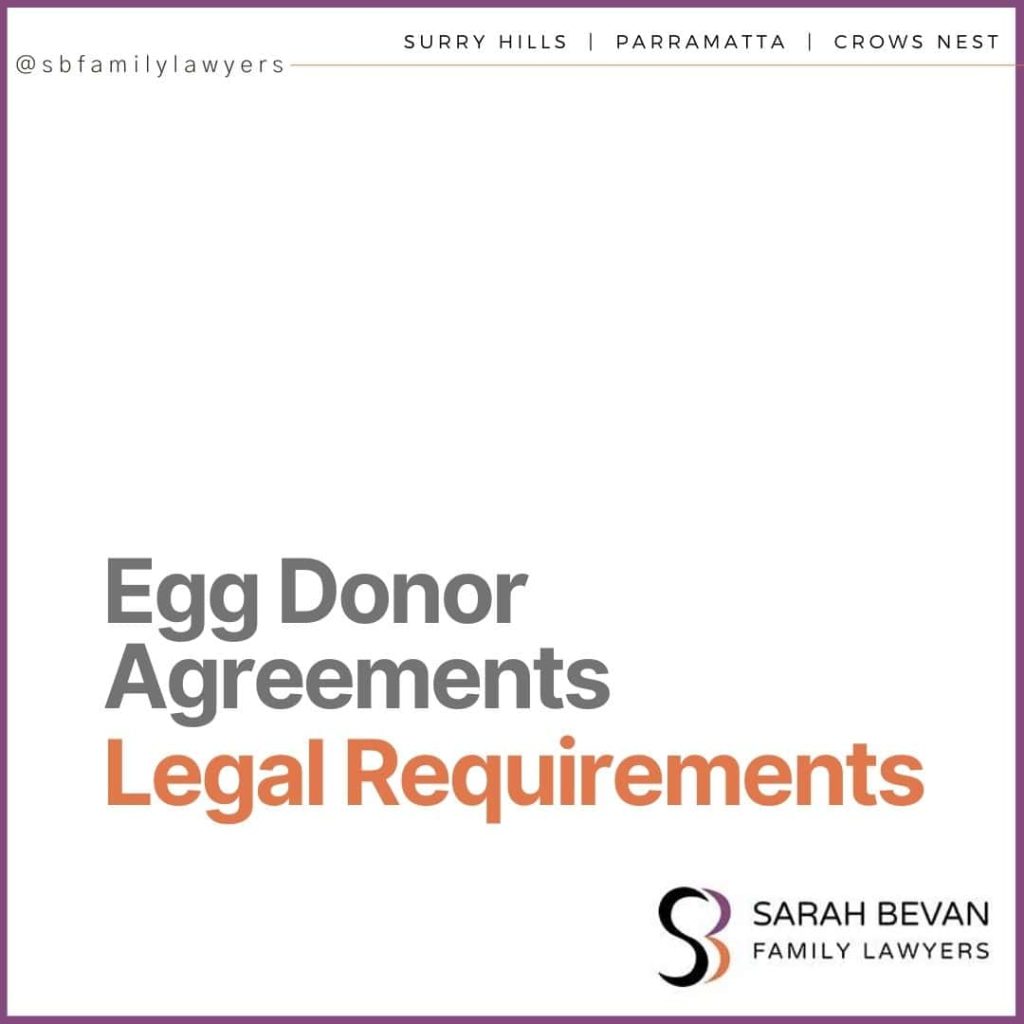 egg donor agreements legalities family lawyer sydney